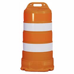Traffic Drums with 6" Orange and White 3M Diamond Grade Bands